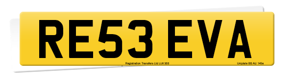 Registration number RE53 EVA